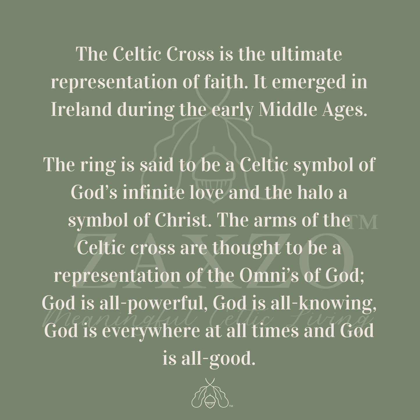 Silver Celtic Knot Cross w Birthstone on Trinity bail.