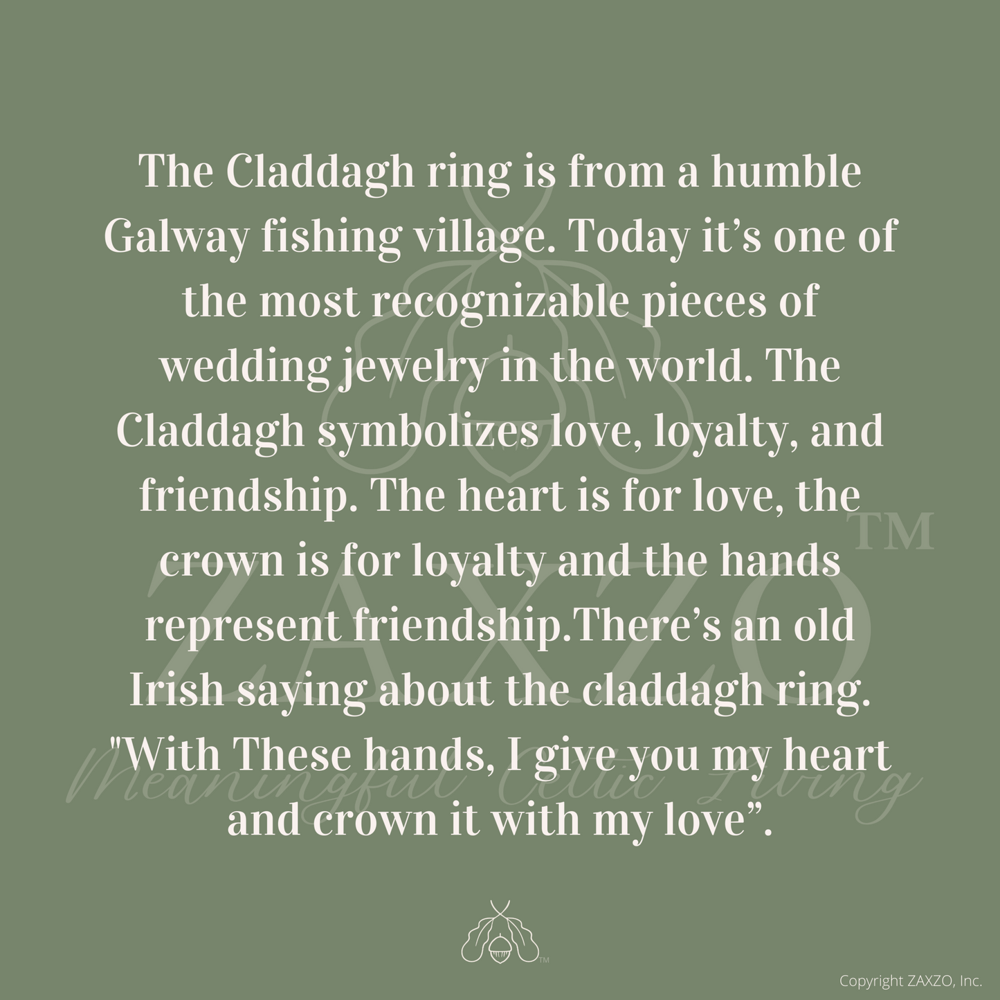 Irish Claddagh Bangle with monogram and birthstone.