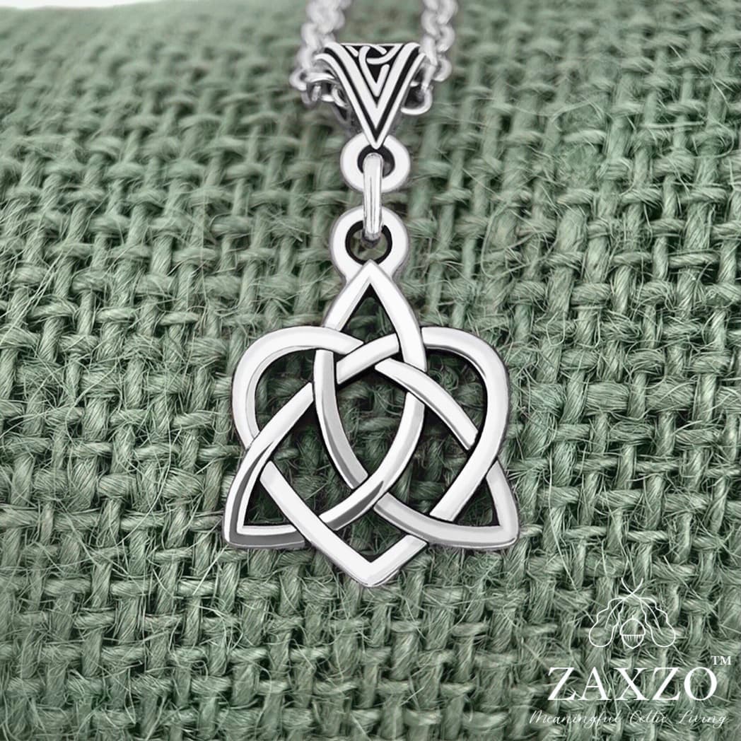Celtic Silver Sister Knot Necklace with Pendant - Small.
