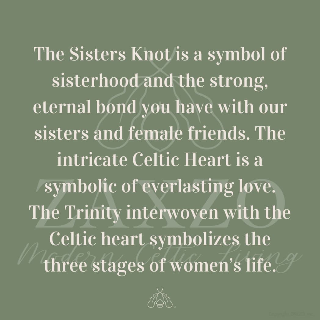 Gold Celtic Sister Knot Charm Necklace on Trinity Bail - Small.