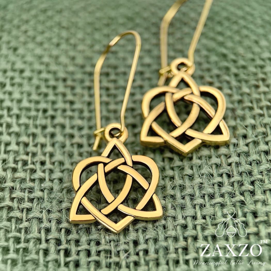 Gold Celtic Sister Knot with Gold Filled Kidney Wire Earrings