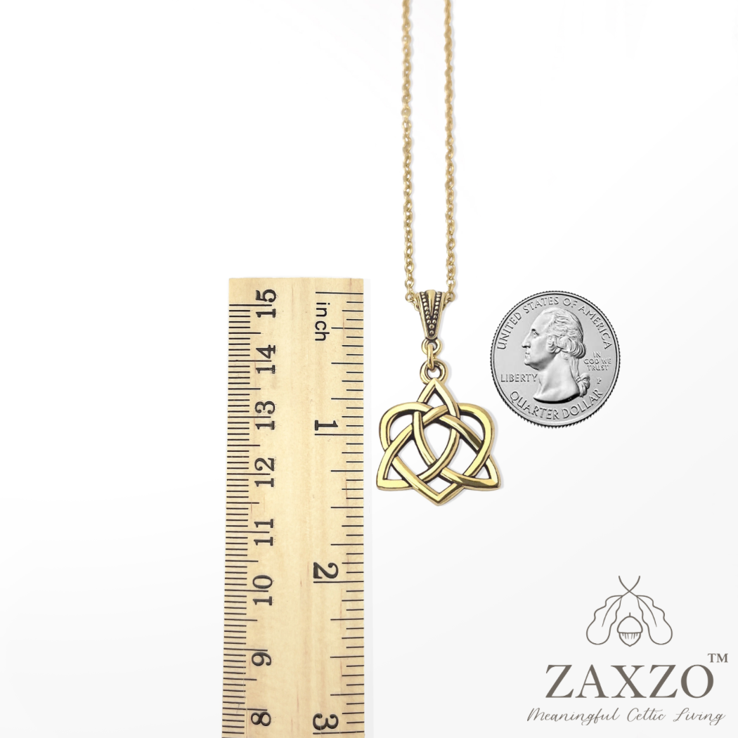 Gold Celtic Sister Knot Necklace with Pendant.