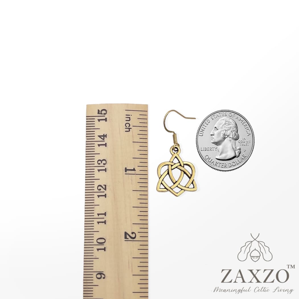 Gold Celtic Sister Knot Wire Earrings with Choice of Ear Wire -Small.