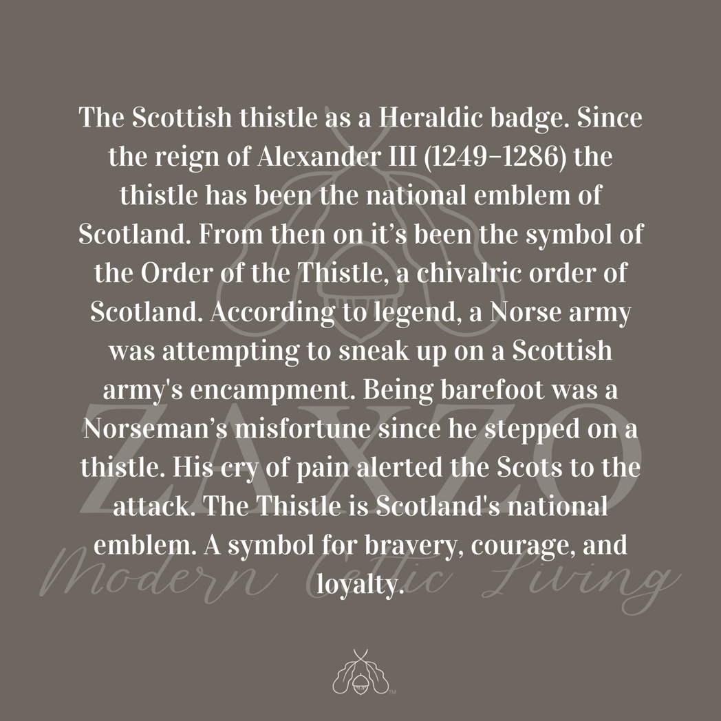 Story behind the Scottish thistle being the national emblem of Scotland in text