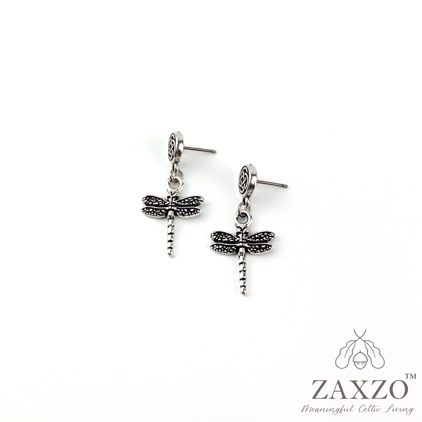 Silver Dragonfly Post Earrings.