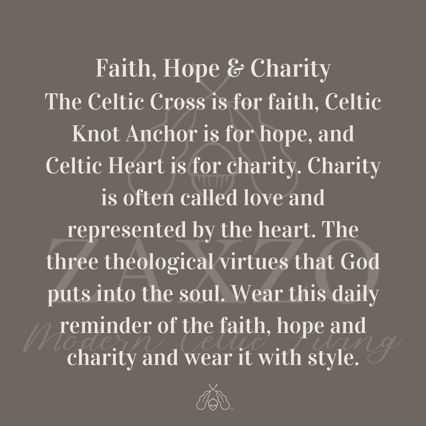 Celtic Faith Hope and Love Charm Silver Post Charm Earrings.