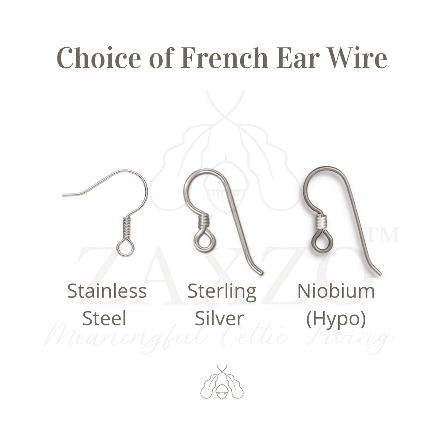 Irish Silver Claddagh Earrings with Hypo Wire Option - Medium.