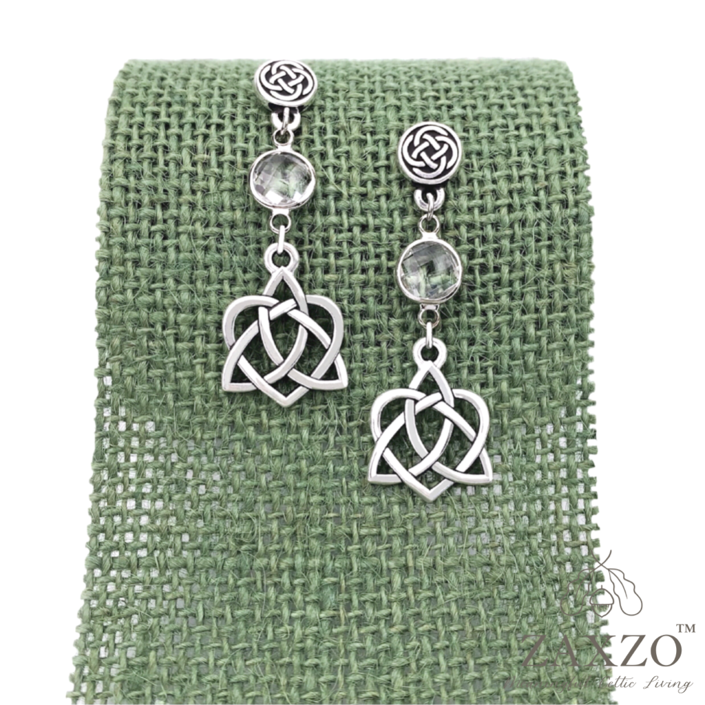 Sister Knot Birthstone Earrings with Platinum Posts.