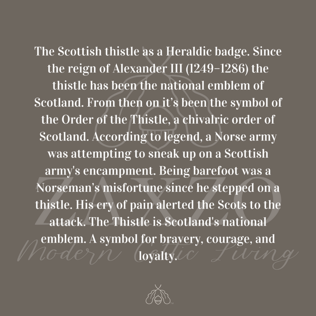Scottish Thistle Charm Necklace on Trinity Bail.